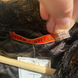 *Alice + Olivia Masha Metallic Faux Fur 34 Sleeve Double Collar Short Jacket, Size S