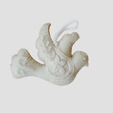 Ornaments for Orphans White Dove Embroidered Felt Wool Ornament