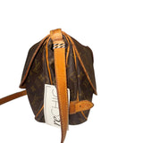 *Louis Vuitton VINTAGE Saumur 30 Monogram Coated Canvas Leather Trim Saddle Messenger Crossbody Bag