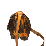 *Louis Vuitton VINTAGE Saumur 30 Monogram Coated Canvas Leather Trim Saddle Messenger Crossbody Bag