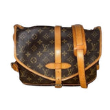 *Louis Vuitton VINTAGE Saumur 30 Monogram Coated Canvas Leather Trim Saddle Messenger Crossbody Bag