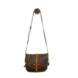 *Louis Vuitton VINTAGE Saumur 30 Monogram Coated Canvas Leather Trim Saddle Messenger Crossbody Bag