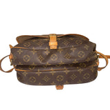 *Louis Vuitton VINTAGE Saumur 30 Monogram Coated Canvas Leather Trim Saddle Messenger Crossbody Bag