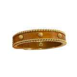 *Capucine de Wulf Berry Teak & 18K Gold Plate Small Hinged Bangle Bracelet w/Pouch