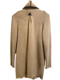 *Vince Wool & Yak Blend Leather Tipped Edges Shawl Collar Open Front Cardigan, Size XS