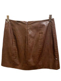 *Veronica Beard Dinard Faux Leather Crocodile Crested Buttons Asymmetric Faux Wrap Mini Skirt, Size 4