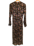 *Rag & Bone Amber Floral Long Sleeve V-Neck Twist Front Midi Dress, Size 4