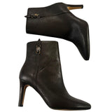 *NWOT Kurt Geiger London Shoreditch Pebbled Leather Eagle Head Logo 4" Stiletto Low Shaft Boot, Size 38