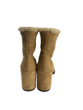 *Stuart Weitzman Yukon Suede Shearling Lining Block Heel Lace-Up Boots, Size 8