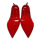 *Christian Louboutin Hot Chick Plume 100 Suede Studded Pointed Toe Stiletto Pumps w/Box, Size 40