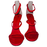 *Giuseppe Zanotti Harmony Glitter 3-Strap Zip Back 5" Stiletto Heel Sandals w/Box, Size 41