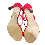 *Giuseppe Zanotti Harmony Glitter 3-Strap Zip Back 5" Stiletto Heel Sandals w/Box, Size 41