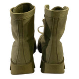 *Prada Rocksand Canvas & Leather Lace-Up Lug Sole Military Combat Ankle Boots, Size 37