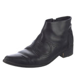 *Freda Salvador Arroyo Calf Leather Applique Pointed Toe Western Ankle Boot w/ box, Size 6.5