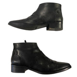 *Freda Salvador Arroyo Calf Leather Applique Pointed Toe Western Ankle Boot w/ box, Size 6.5