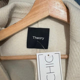 *Theory Boy Jacket Double Faced Chevron Wool Notch Collar Open Front Jacket Coat, Size S
