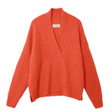 *XiRENA Keyes Alpaca & Wool Chunky Rib Knit Crossover V-Neck Pullover Sweater, Size S