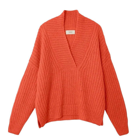 *XiRENA Keyes Alpaca & Wool Chunky Rib Knit Crossover V-Neck Pullover Sweater, Size S