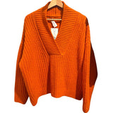 *XiRENA Keyes Alpaca & Wool Chunky Rib Knit Crossover V-Neck Pullover Sweater, Size S