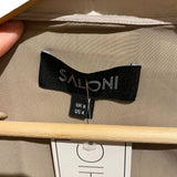 *Saloni Metallic Lame Plisse Pleat Long Blouson Sleeve V-Neck Top, Size 8