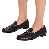 *Gucci 1953 Betis Glam Leather Moc Toe Horsebit Accent Loafers, Size 7