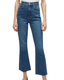 *Veronica Beard Carolina Ankle Skinny Flare Stretch High-Rise Raw Hem Cropped Jeans, Size 28(6)