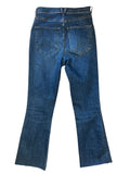 *Veronica Beard Carolina Ankle Skinny Flare Stretch High-Rise Raw Hem Cropped Jeans, Size 28(6)
