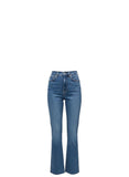 *Veronica Beard Carolina Ankle Skinny Flare Stretch High-Rise Raw Hem Cropped Jeans, Size 28(6)