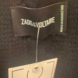 *Zadig & Voltaire Corry Cows Cotton & Cashmere Knit Sleeveless Belted Open Front Cardigan, Size XS/S