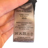 *Zadig & Voltaire Corry Cows Cotton & Cashmere Knit Sleeveless Belted Open Front Cardigan, Size XS/S