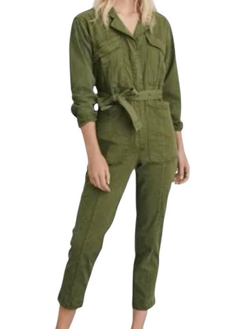 *NWT Alex Mill Expedition Cotton Washed Twill Long Sleeve Button-Up Notch Collar Jumpsuit, Size S