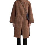 *NWT Apiece Apart Cloud Walk Faux Fur Sherpa Stand Collar Single Hook Eye Closure Long Coat, Size M