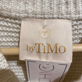 *By Timo Cotton Wool Alpaca Chunky Crochet Knit Sleeveless Crew Neck Sweater Vest, Size S
