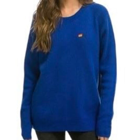 *Aviator Nation 100% Cashmere Rib Knit Embroidered Chest Logo Crew Neck Sweater, Size Unisex L