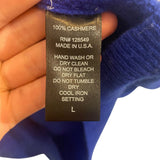 *Aviator Nation 100% Cashmere Rib Knit Embroidered Chest Logo Crew Neck Sweater, Size Unisex L