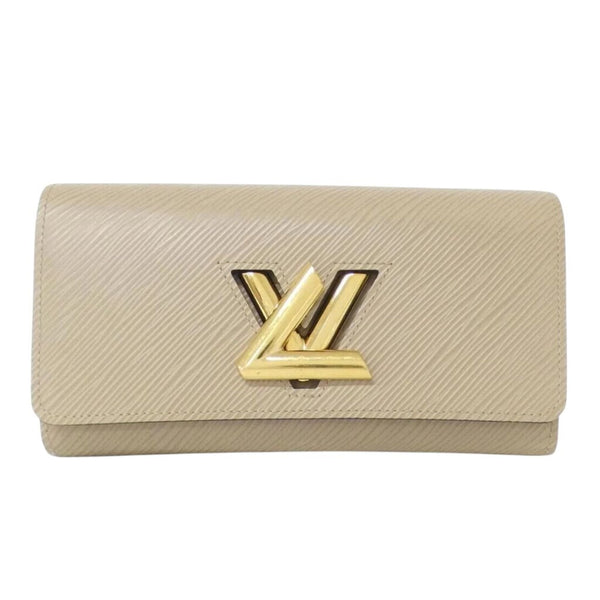 ^NWOT Louis Vuitton Epi Portefeuille Twist Leather Gold Logo Twist Lock Continental Wallet w/Box