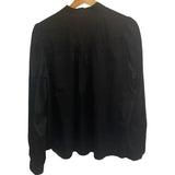 *NWT Trina Turk Sisi Cotton Poplin Sleeve Long Sleeve Covered Button Neck Popover Top, Size L