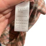 *Frank & Eileen Eileen Fit Cotton Flannel Plaid Long Sleeve Collared V-Neck Button-Up Shirt, Size XS