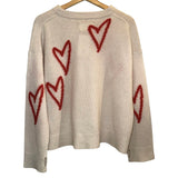*Zadig & Voltaire Marcus C Cashmere Heart Outline Crew Neck Pullover Sweater, Size XS
