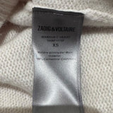 *Zadig & Voltaire Marcus C Cashmere Heart Outline Crew Neck Pullover Sweater, Size XS