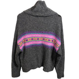 *XiRENA Waylon Alpaca & Wool Fair Isle Chest Stripe Shawl Collar Button-Up Cardigan, Size XS