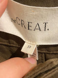 *THE GREAT. Cotton High Rise Cargo Pockets Tab Waist Cinch Hem Utility Pants, Size 27(4)