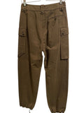 *THE GREAT. Cotton High Rise Cargo Pockets Tab Waist Cinch Hem Utility Pants, Size 27(4)