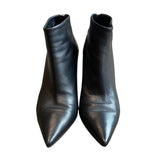 *Tamara Mellon Stark Leather Pointed Toe Back Zipper Stiletto Ankle Boots, Size 39.5