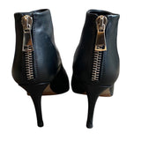*Tamara Mellon Stark Leather Pointed Toe Back Zipper Stiletto Ankle Boots, Size 39.5