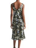 ^NWT Vince Bellflower Satin Floral Sleeveless V-Neck Midi Slip Dress, Size XS
