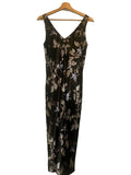 *NWT Vince Bellflower Satin Floral Sleeveless V-Neck Midi Slip Dress, Size XS