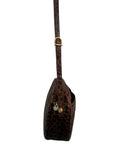 *Salvatore Ferragamo Vara Embossed Leather Crocodile Gold Logo Crossbody Bag