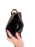 *Salvatore Ferragamo Vara Embossed Leather Crocodile Gold Logo Crossbody Bag