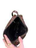 *Salvatore Ferragamo Vara Embossed Leather Crocodile Gold Logo Crossbody Bag